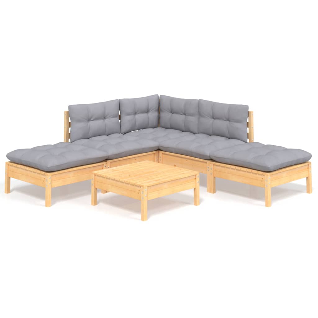 6-piece-patio-lounge-set-with-gray-cushions-pinewood At Willow and Wine USA!