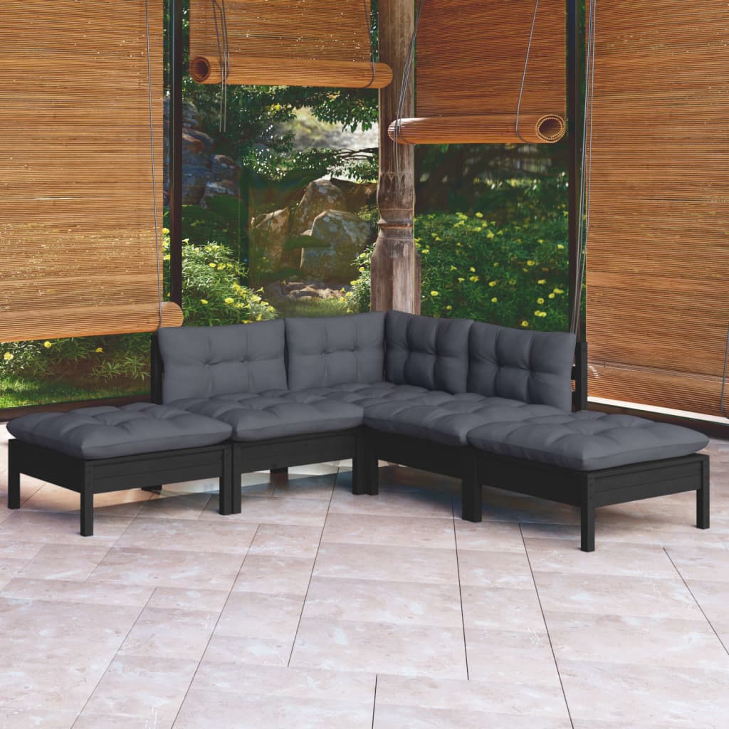 5-piece-patio-lounge-set-with-cream-cushions-pinewood At Willow and Wine USA!
