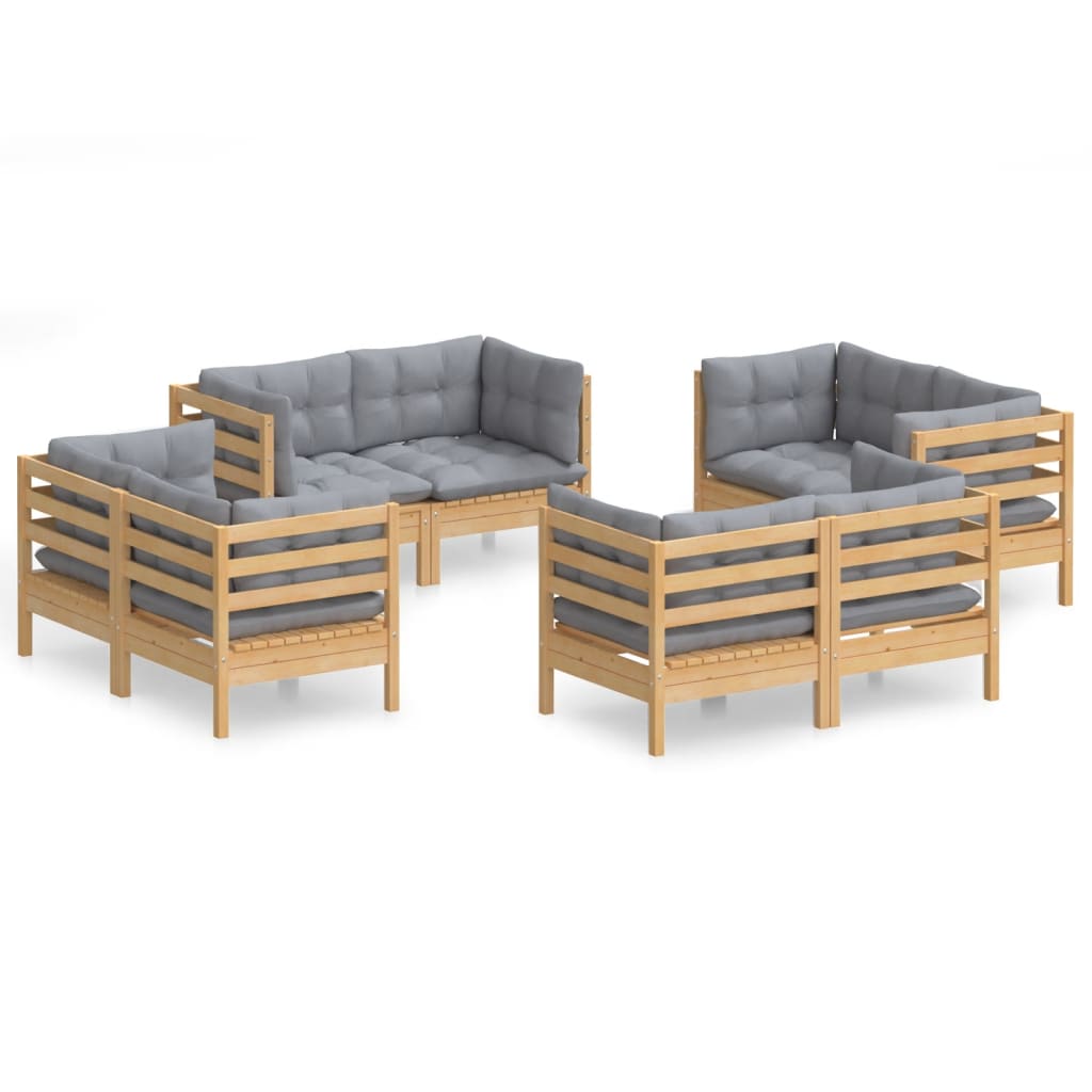 8-piece-patio-lounge-set-with-gray-cushions-pinewood-1 At Willow and Wine USA!