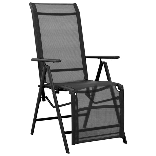 reclining-deck-chair-aluminum-and-textilene-black At Willow and Wine USA!