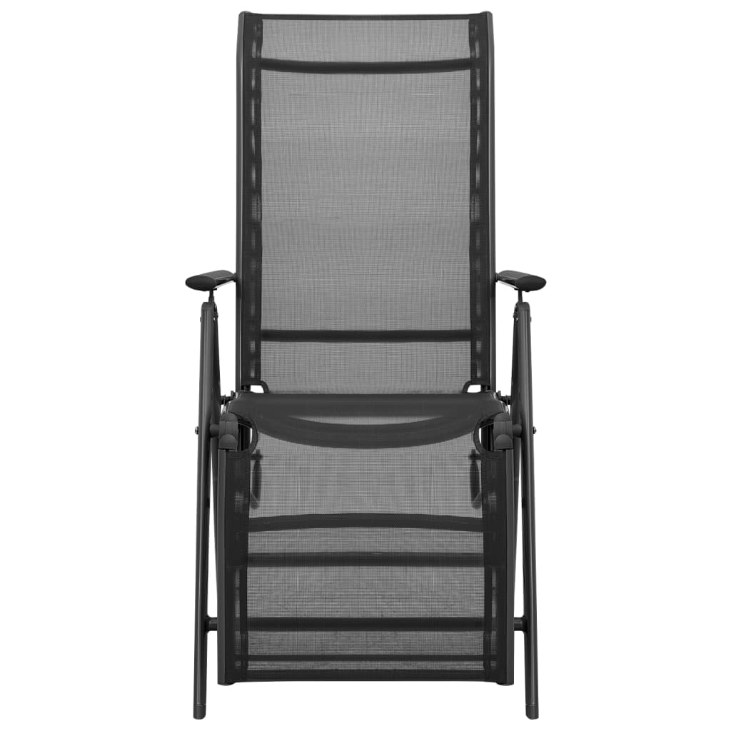 reclining-deck-chair-aluminum-and-textilene-black At Willow and Wine USA!