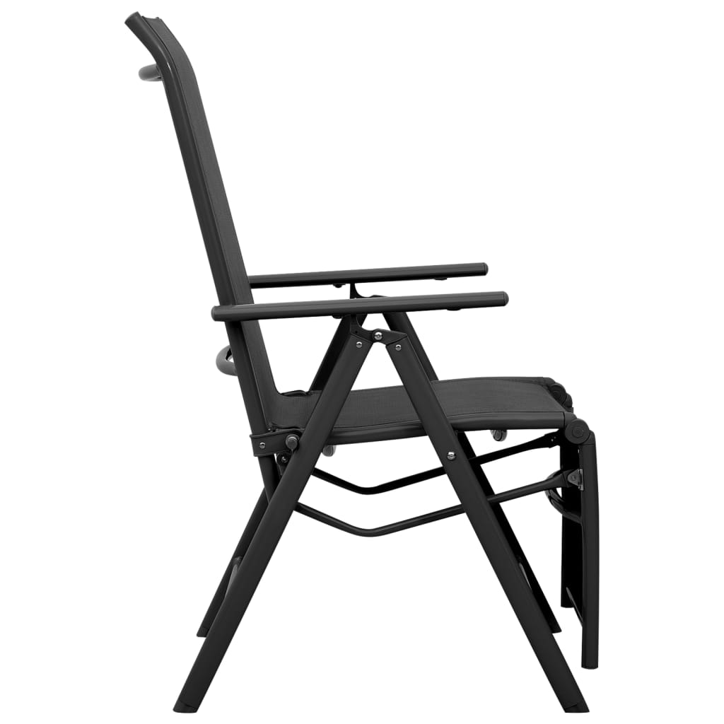 reclining-deck-chair-aluminum-and-textilene-black At Willow and Wine USA!