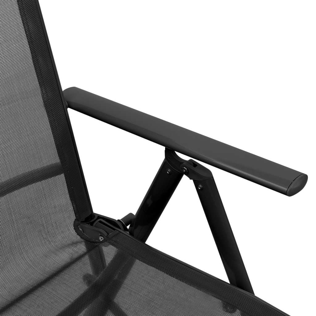 reclining-deck-chair-aluminum-and-textilene-black At Willow and Wine USA!