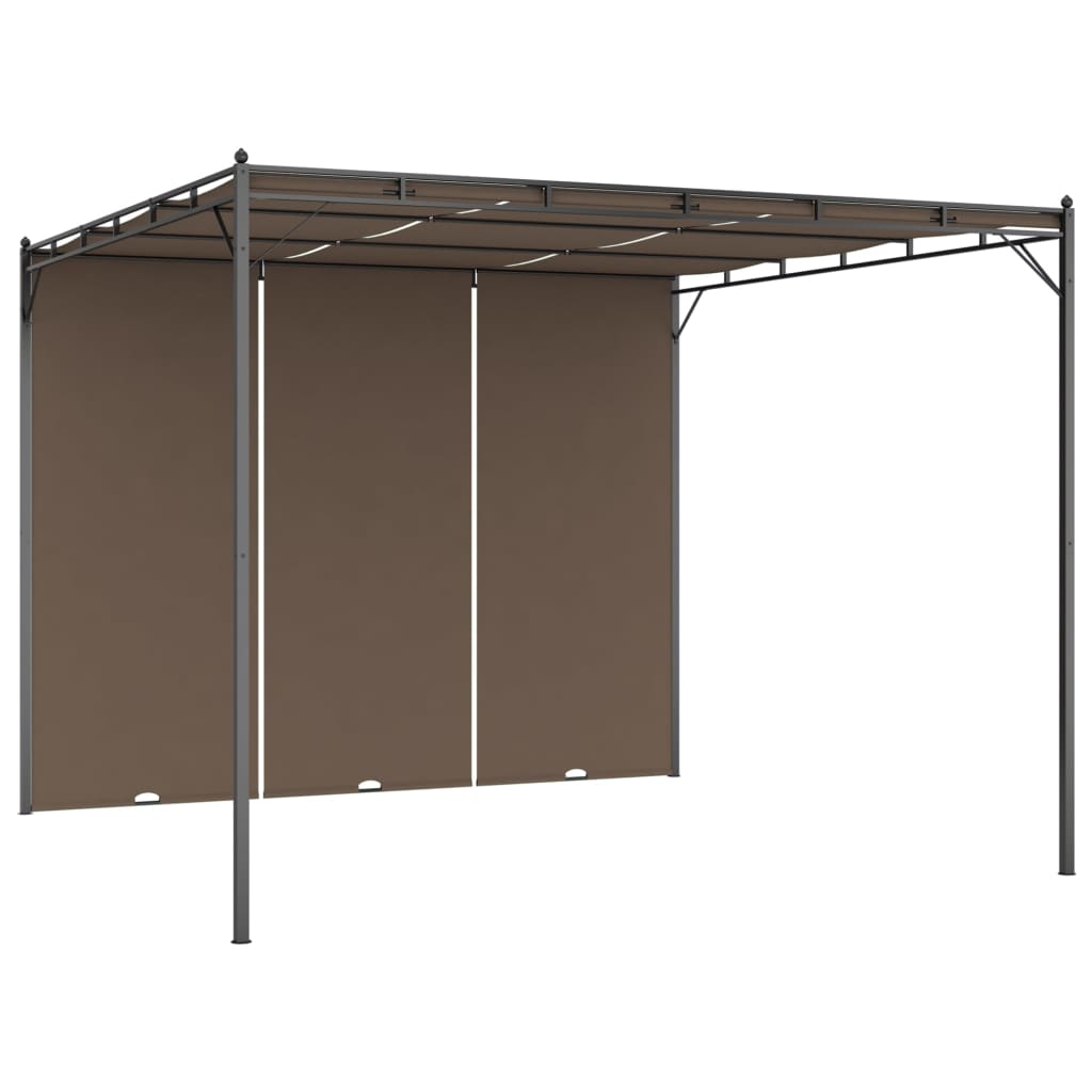 garden-gazebo-with-side-curtain-9-8-x9-8-x7-4-taupe At Willow and Wine USA!