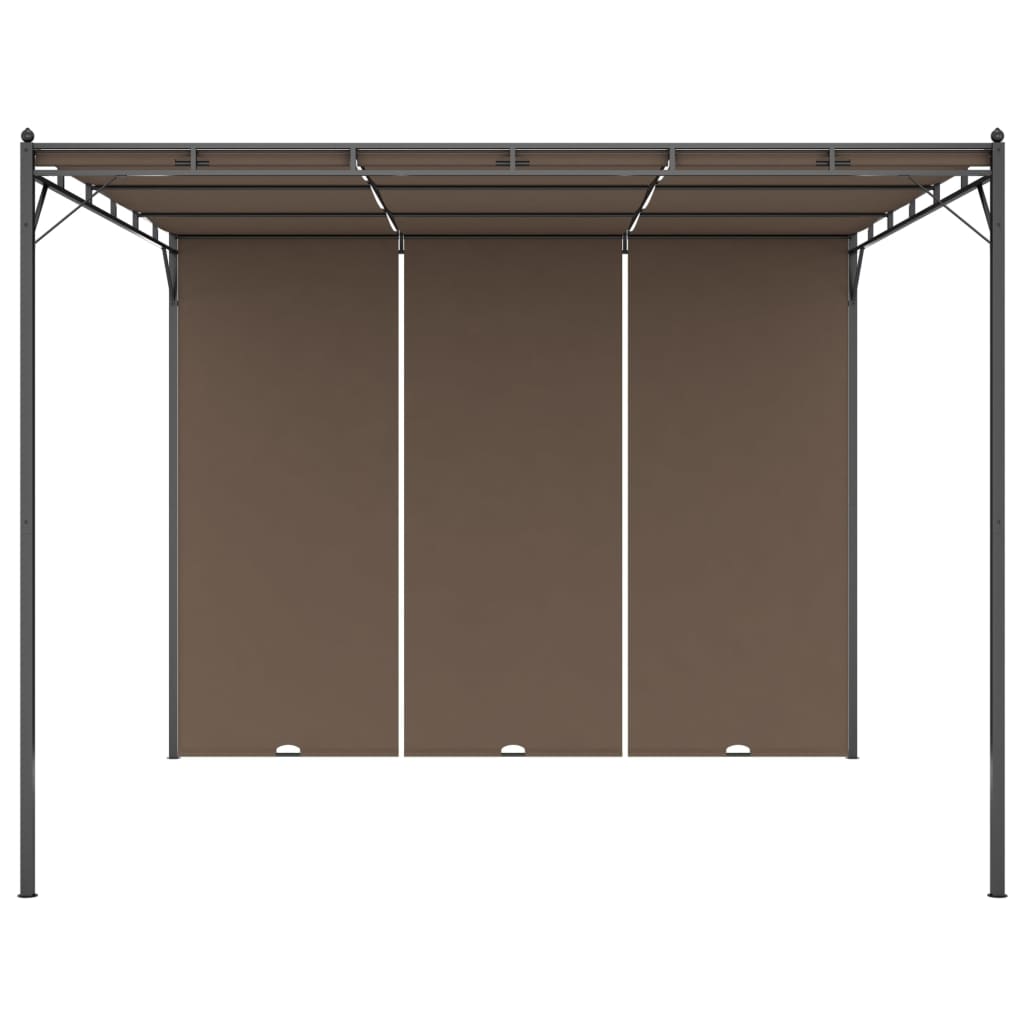 garden-gazebo-with-side-curtain-9-8-x9-8-x7-4-taupe At Willow and Wine USA!