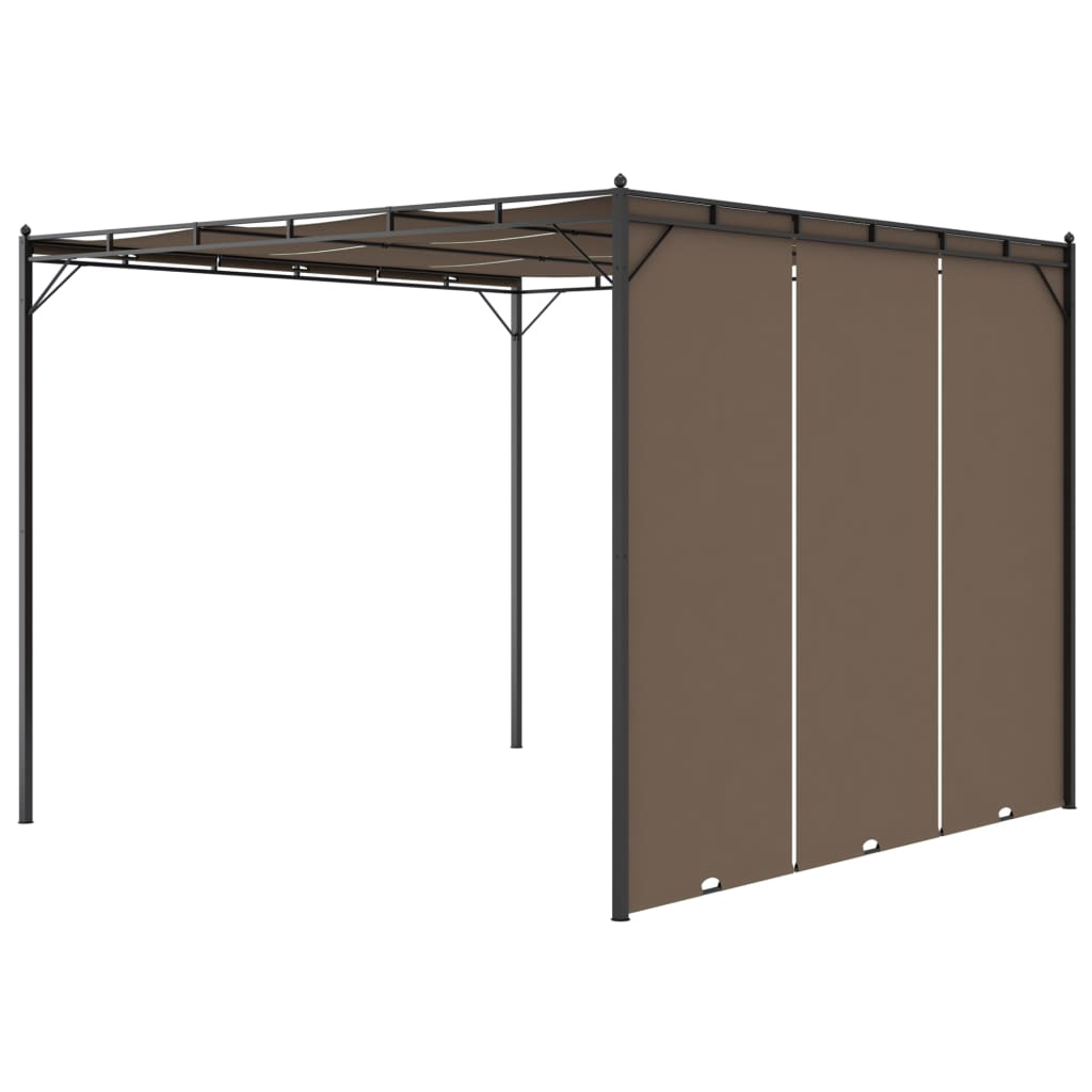 garden-gazebo-with-side-curtain-9-8-x9-8-x7-4-taupe At Willow and Wine USA!