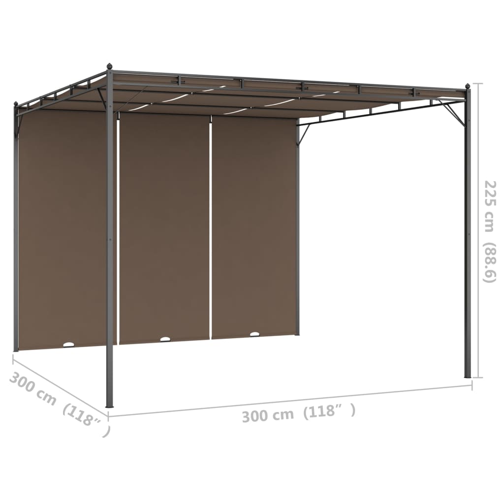 garden-gazebo-with-side-curtain-9-8-x9-8-x7-4-taupe At Willow and Wine USA!