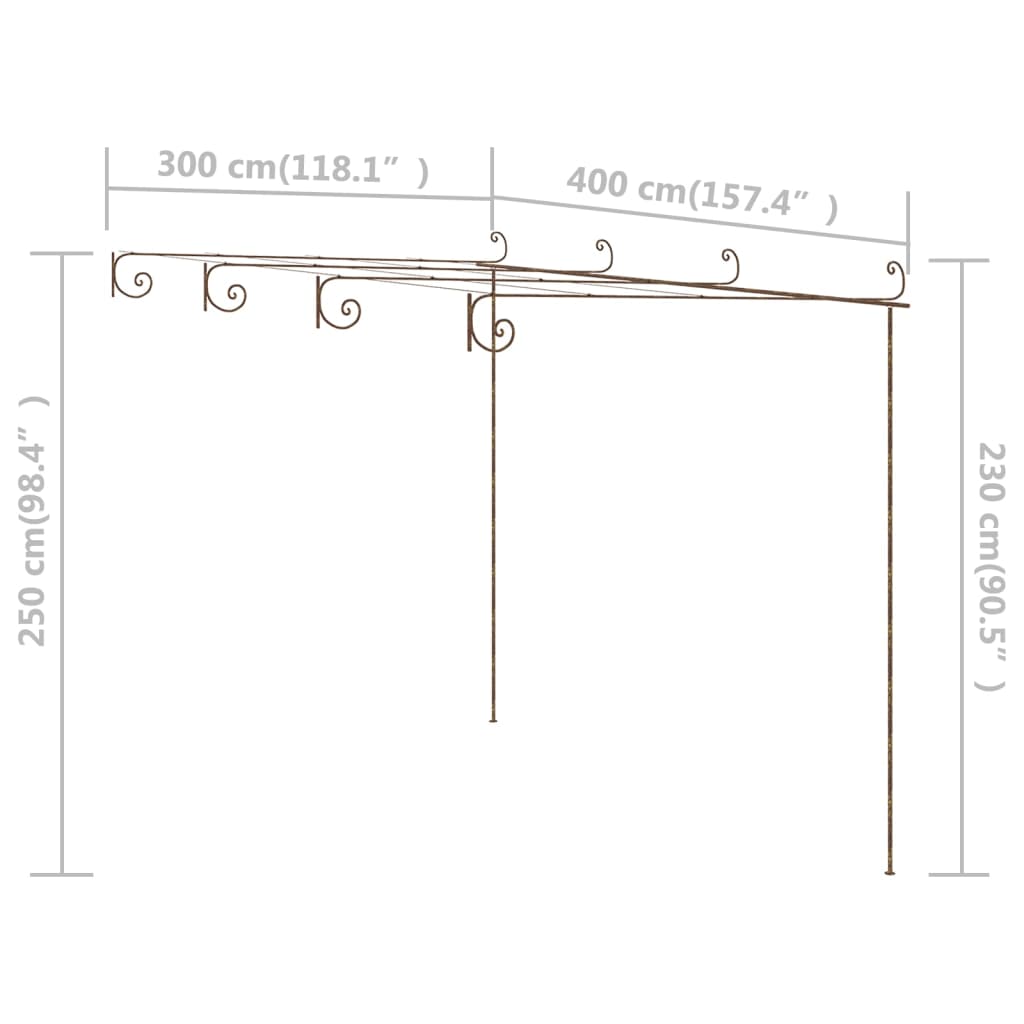 garden-pergola-antique-brown-13-1-x9-8-x8-2-iron At Willow and Wine USA!