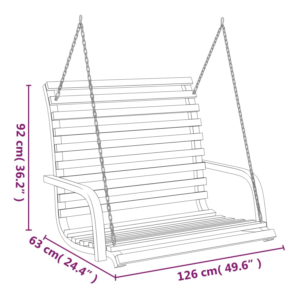 swing-bench-solid-wood-bent-with-teak-finish-49-6-x24-8-x36-2 At Willow and Wine USA!