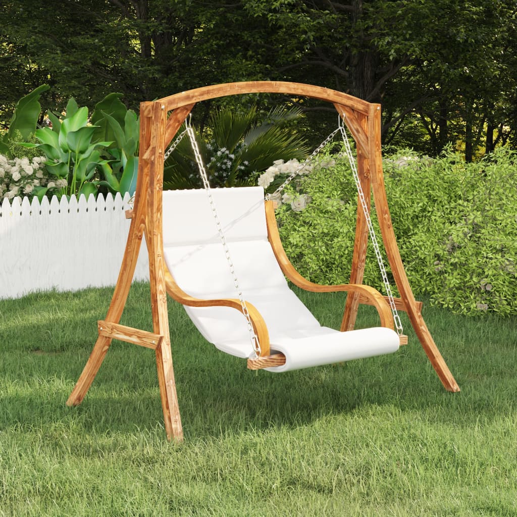 swing-chair-with-cushion-solid-bent-wood-with-teak-finish At Willow and Wine USA!