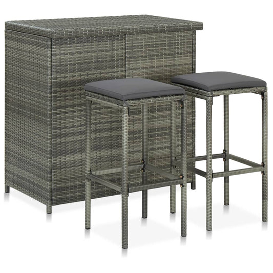 3-piece-bar-set-poly-rattan-gray At Willow and Wine USA!