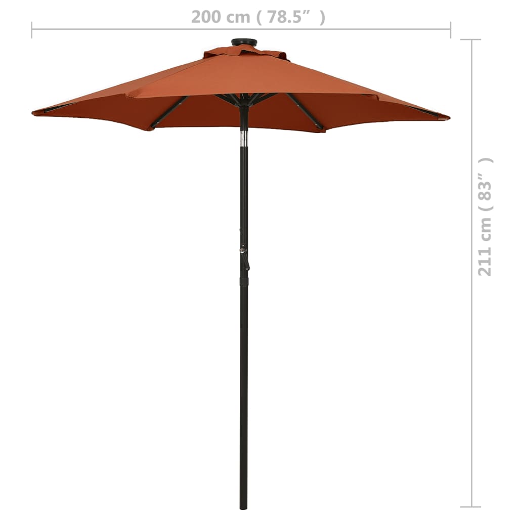 parasol-with-led-lights-terracotta-78-7-x83-1-aluminum At Willow and Wine USA!