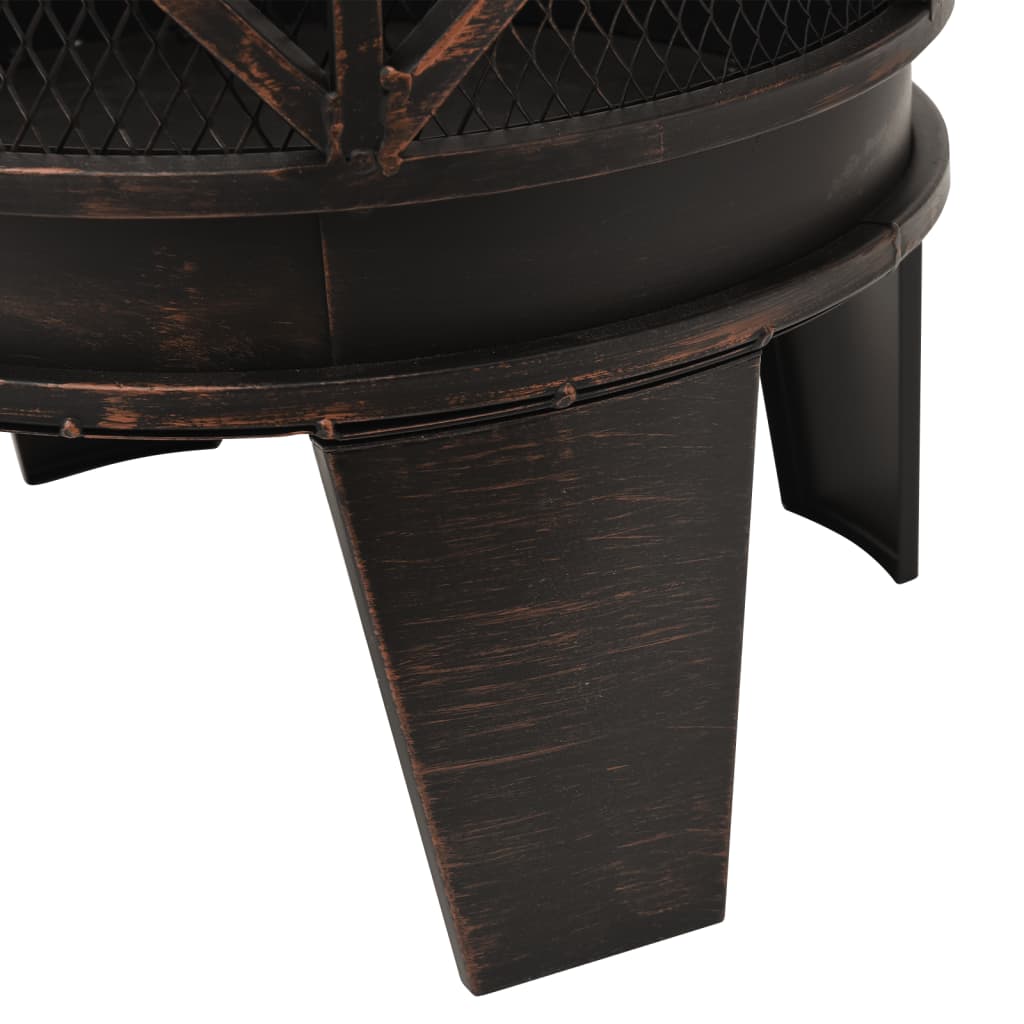 rustic-fire-pit-with-poker-ph16-5-21-3-steell At Willow and Wine USA!