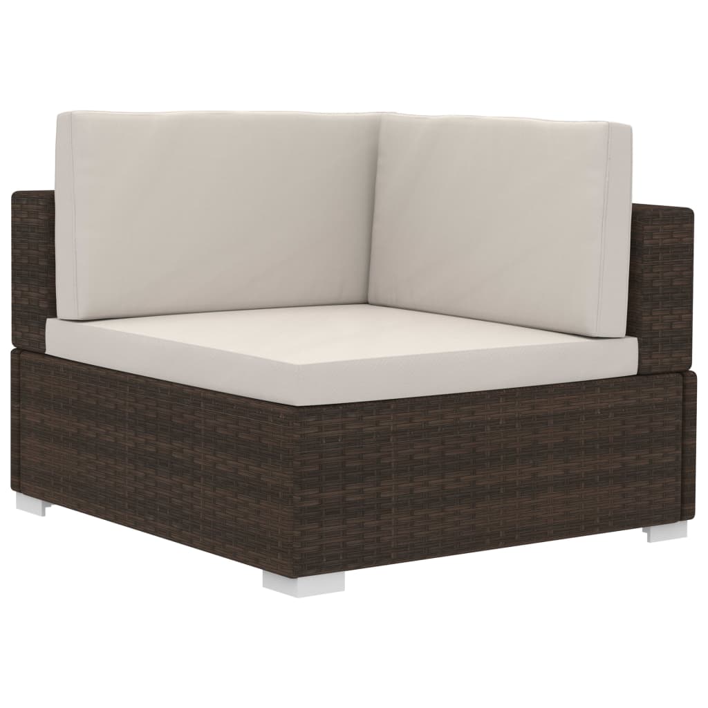 sectional-corner-chairs-2-pcs-with-cushions-poly-rattan-brown At Willow and Wine USA!