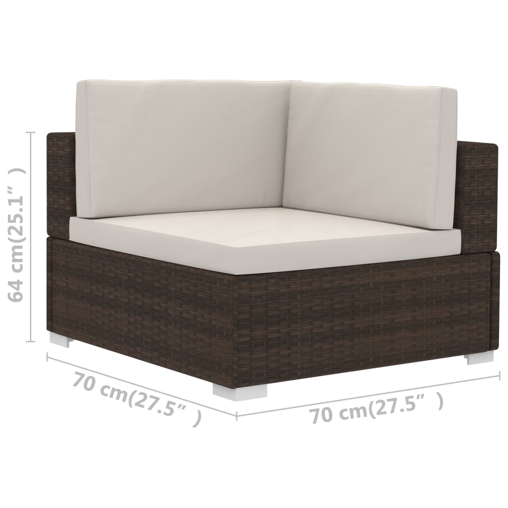 sectional-corner-chairs-2-pcs-with-cushions-poly-rattan-brown At Willow and Wine USA!