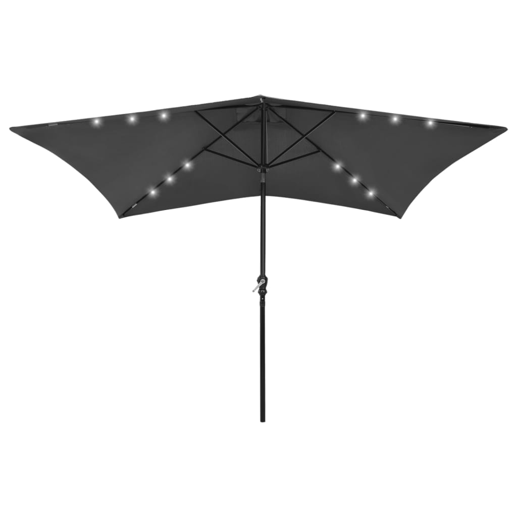 parasol-with-leds-and-steel-pole-bordeaux-red-6-6-x9-8 At Willow and Wine USA!