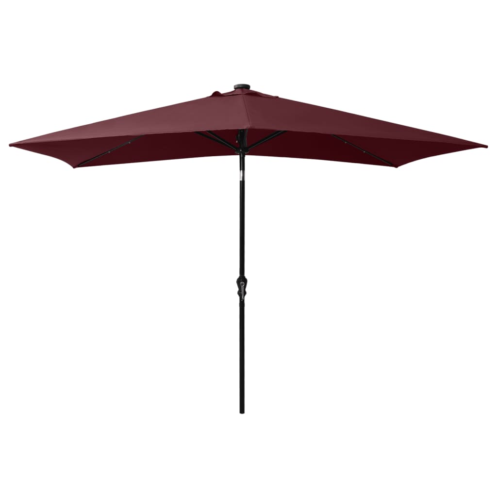 parasol-with-leds-and-steel-pole-bordeaux-red-6-6-x9-8 At Willow and Wine USA!