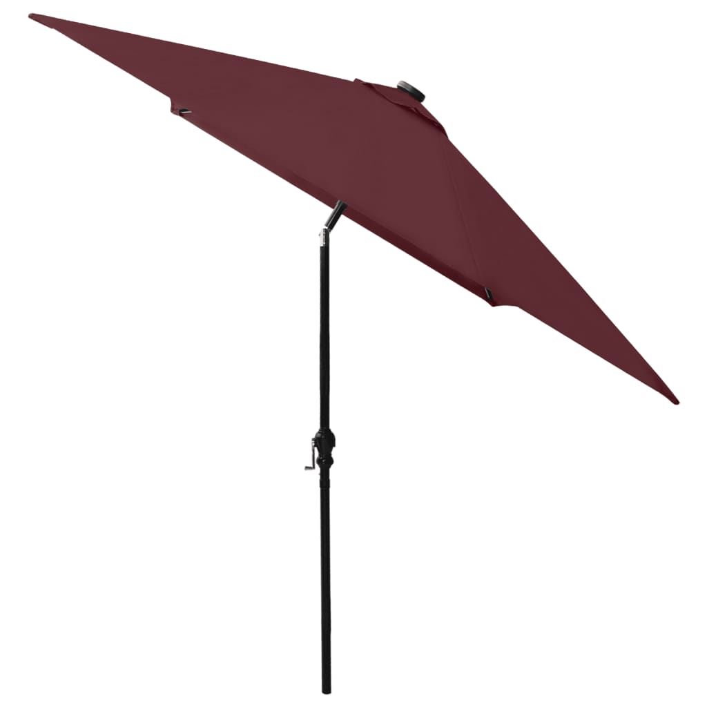 parasol-with-leds-and-steel-pole-bordeaux-red-6-6-x9-8 At Willow and Wine USA!