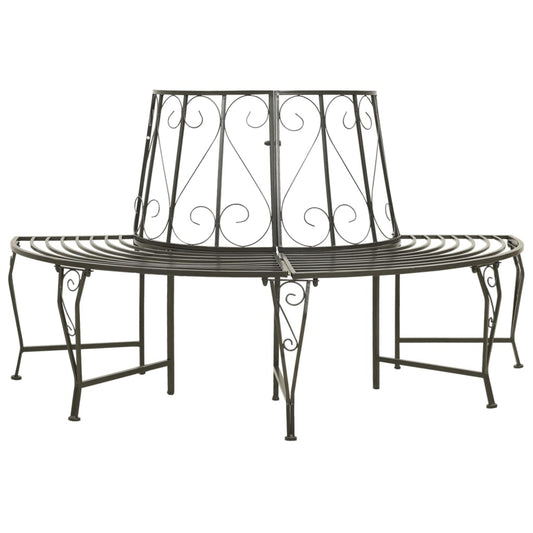 patio-half-round-tree-bench-63-steel At Willow and Wine USA!