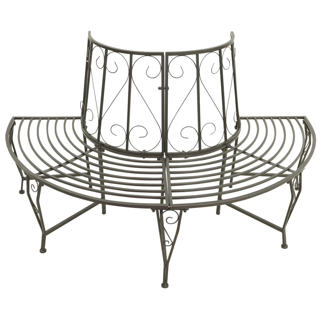 patio-half-round-tree-bench-63-steel At Willow and Wine USA!