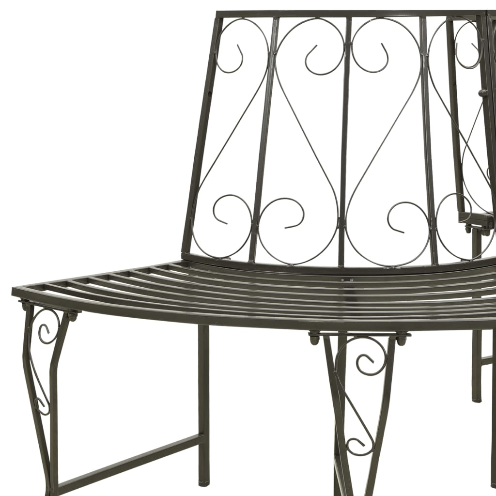 patio-half-round-tree-bench-63-steel At Willow and Wine USA!