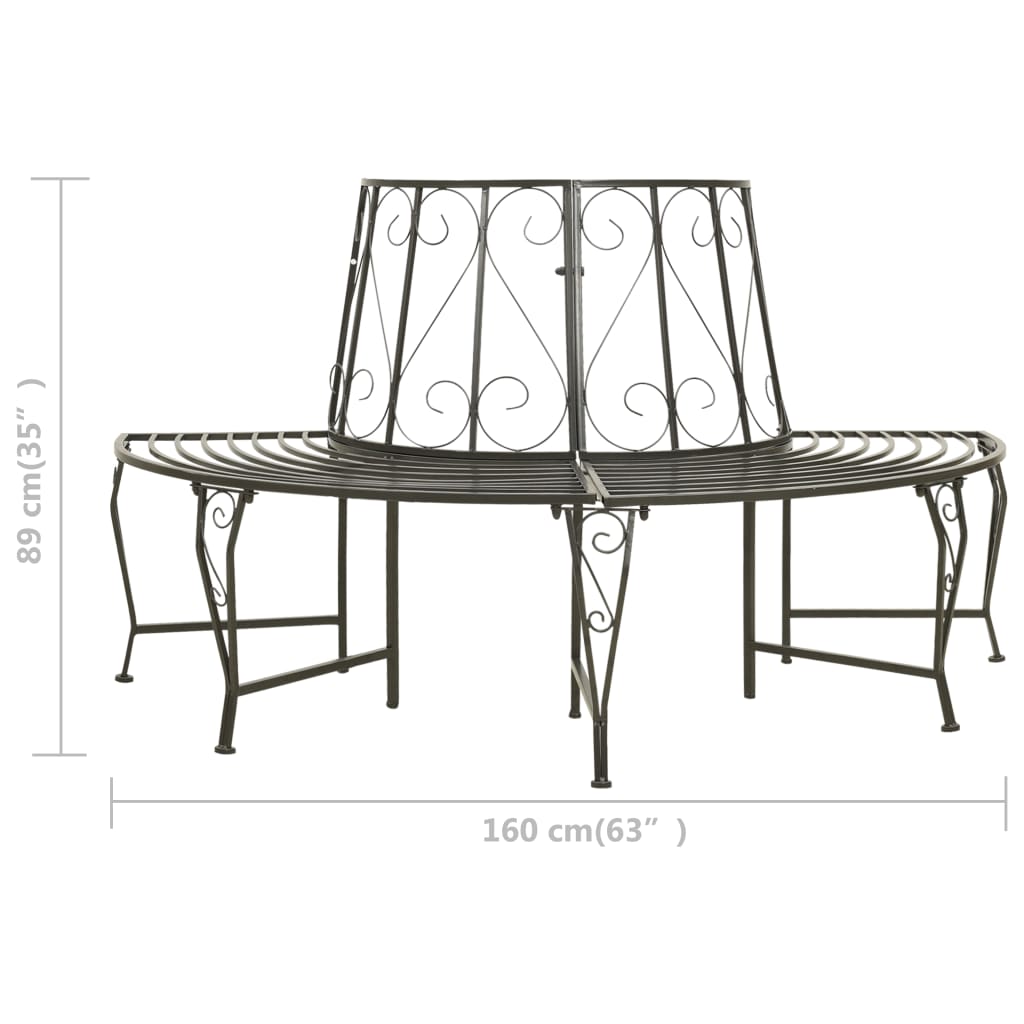 patio-half-round-tree-bench-63-steel At Willow and Wine USA!