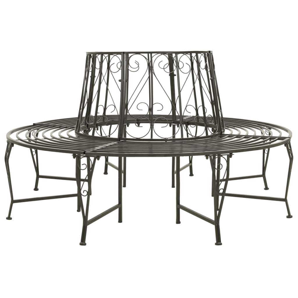 patio-half-round-tree-bench-63-steel At Willow and Wine USA!