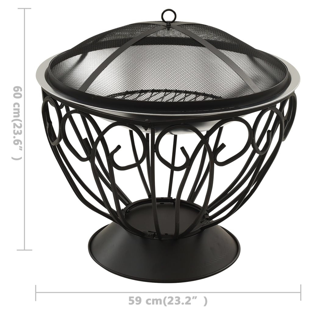 2-in-1-fire-pit-and-bbq-with-poker-23-2-x23-2-x23-6-stainless-steel At Willow and Wine USA!