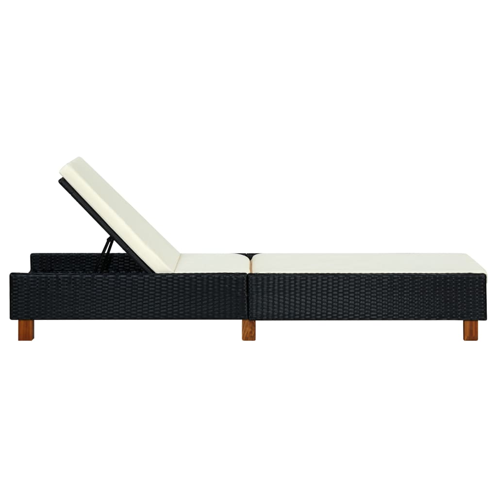 sunbed-with-cushion-poly-rattan-black-1 At Willow and Wine USA!