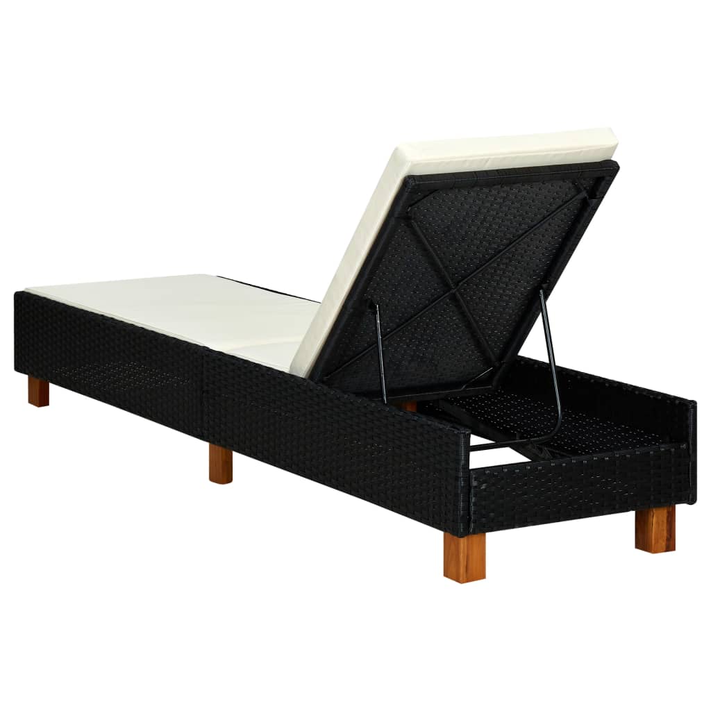 sunbed-with-cushion-poly-rattan-black-1 At Willow and Wine USA!