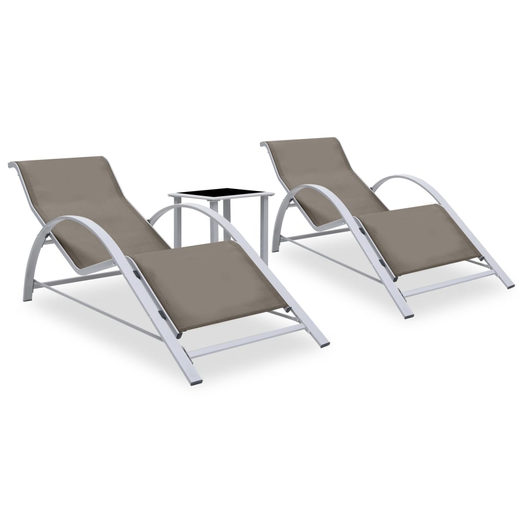 sun-loungers-2-pcs-with-table-aluminum-taupe At Willow and Wine USA!