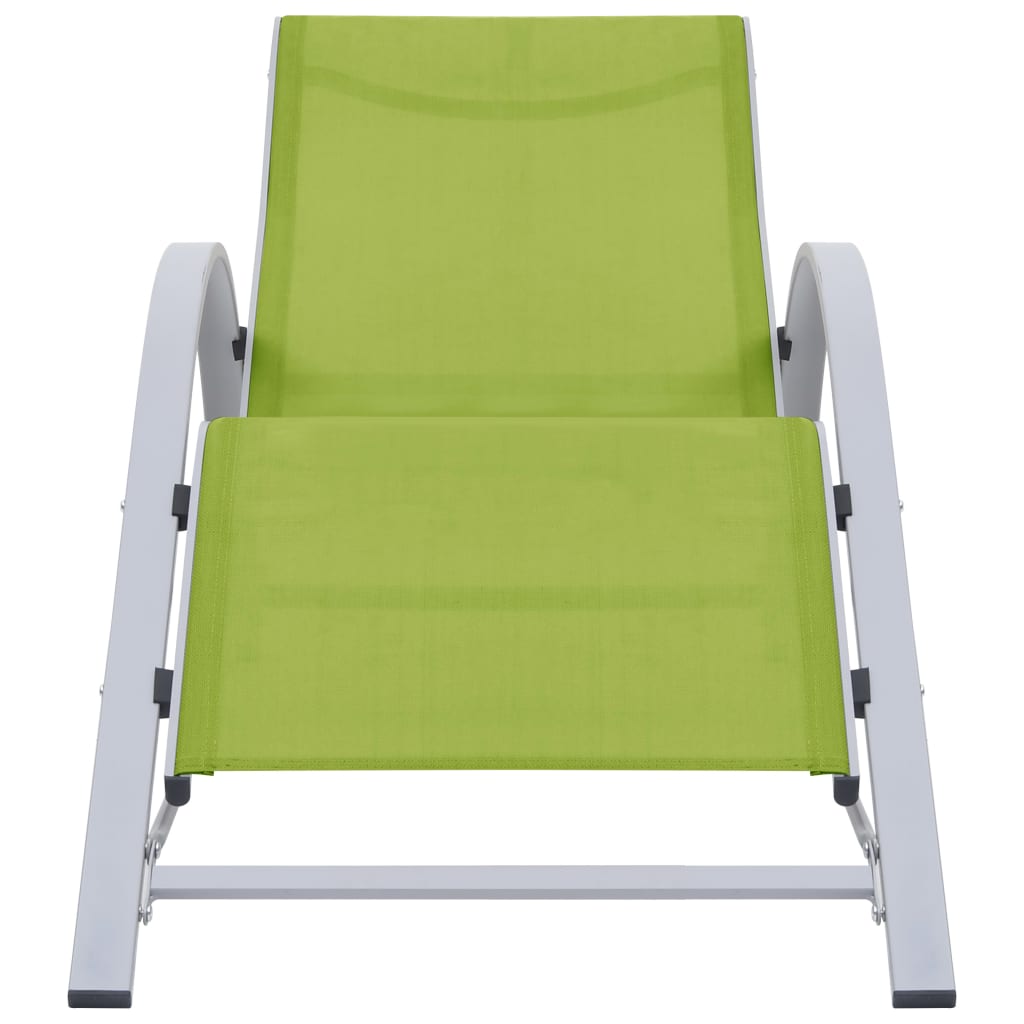 sun-loungers-2-pcs-with-table-aluminum-green At Willow and Wine USA!