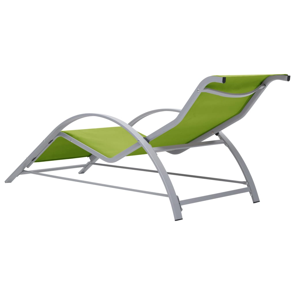 sun-loungers-2-pcs-with-table-aluminum-green At Willow and Wine USA!