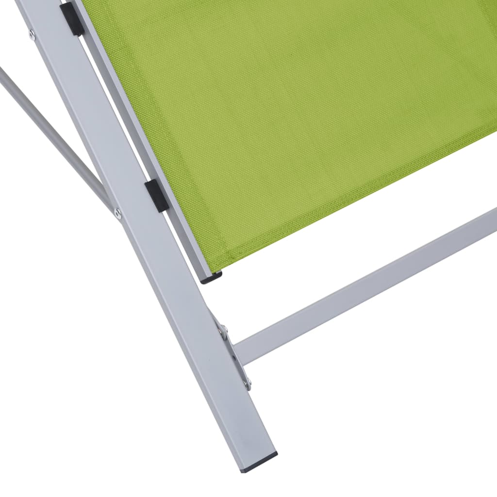 sun-loungers-2-pcs-with-table-aluminum-green At Willow and Wine USA!