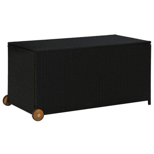 patio-storage-box-black-47-2-x25-6-x24-poly-rattan At Willow and Wine USA!