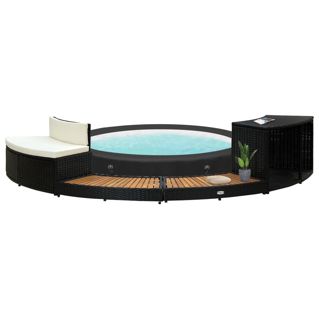 spa-surround-black-poly-rattan-and-acacia-wood At Willow and Wine USA!