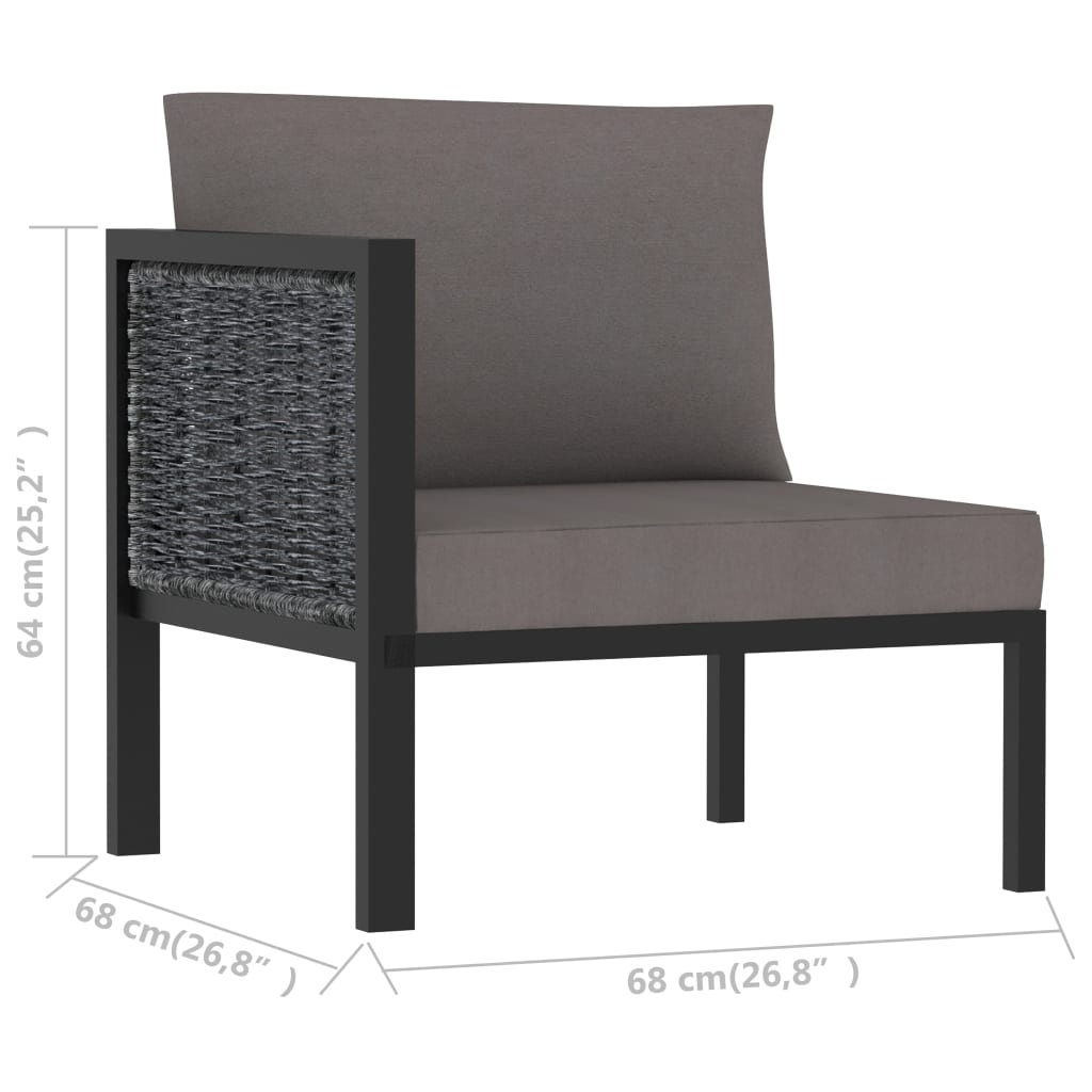 sectional-corner-sofa-with-right-armrest-poly-rattan-anthracite At Willow and Wine USA!