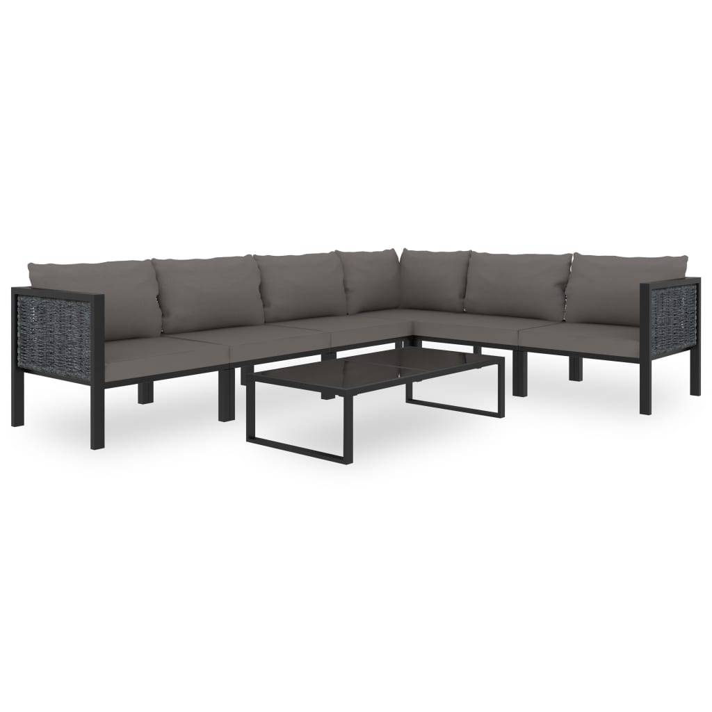 sectional-corner-sofa-with-right-armrest-poly-rattan-anthracite At Willow and Wine USA!