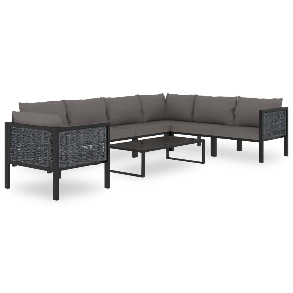 sectional-corner-sofa-with-right-armrest-poly-rattan-anthracite At Willow and Wine USA!