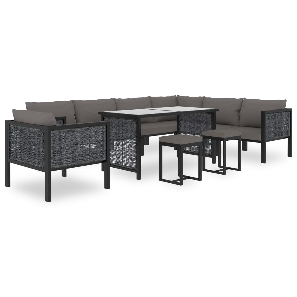 sectional-corner-sofa-with-right-armrest-poly-rattan-anthracite At Willow and Wine USA!