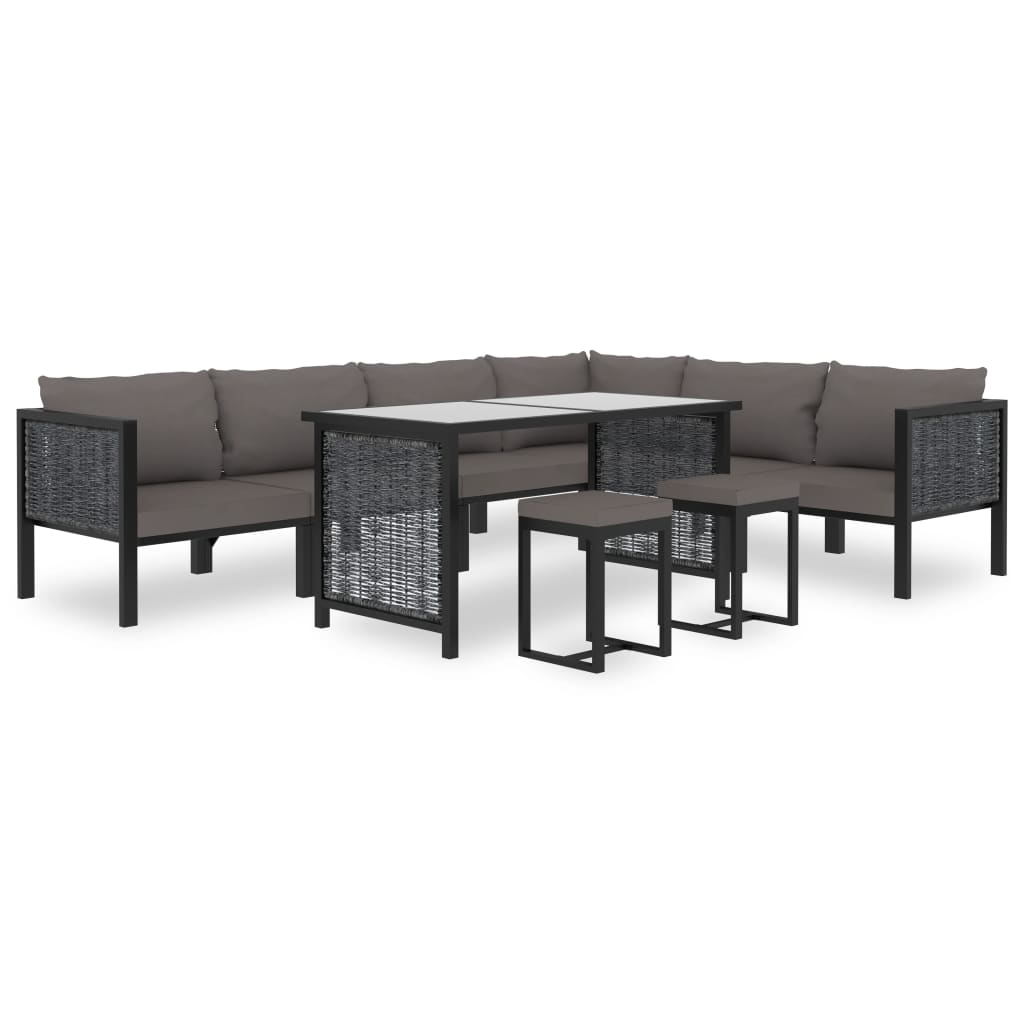 sectional-corner-sofa-with-right-armrest-poly-rattan-anthracite At Willow and Wine USA!