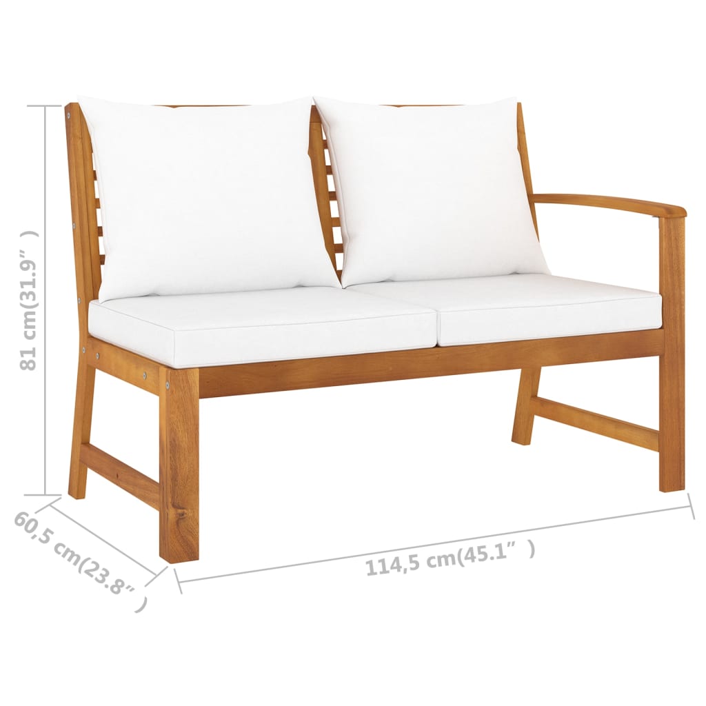 patio-bench-45-1-with-cream-cushion-solid-acacia-wood At Willow and Wine USA!