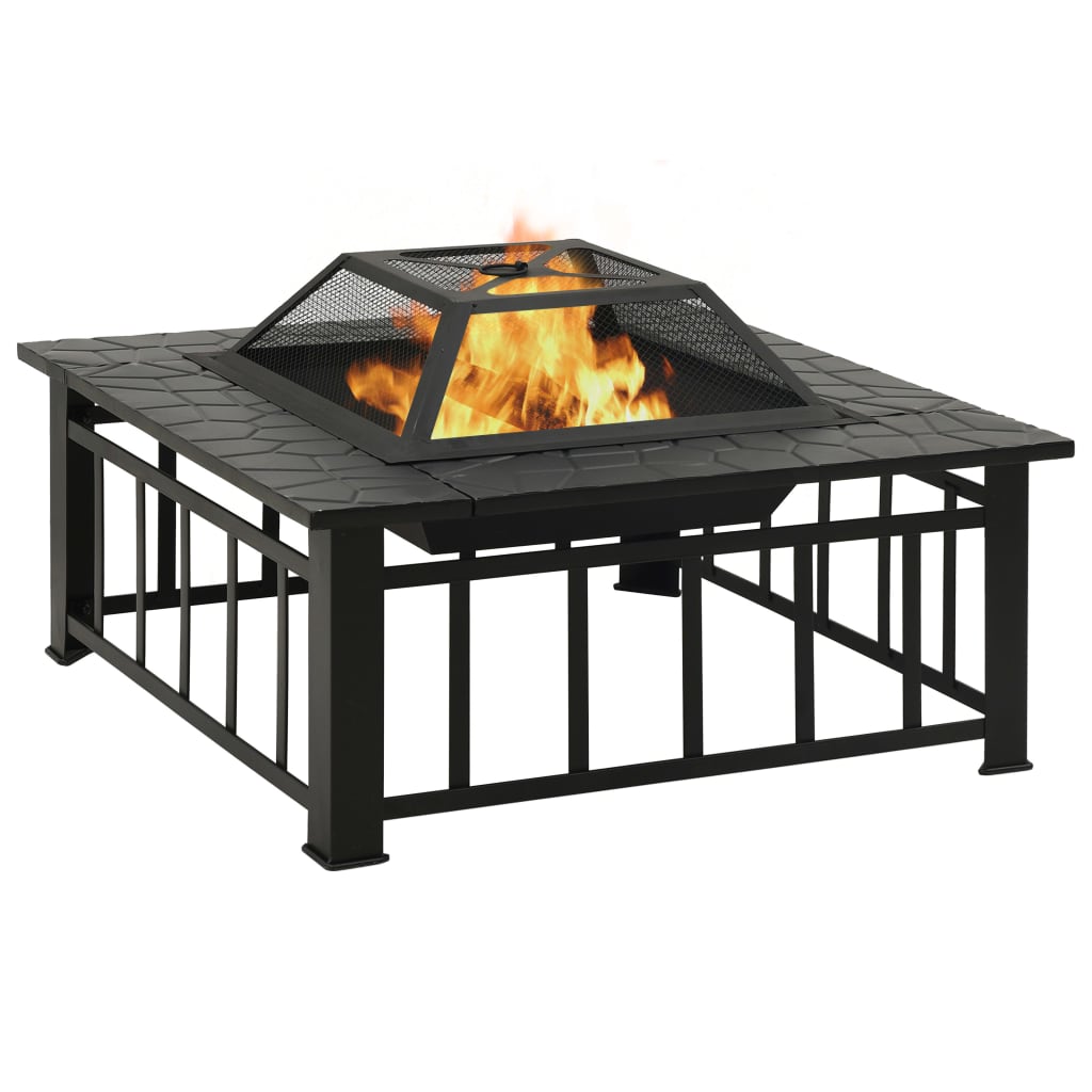 garden-fire-pit-with-poker-31-9-x31-9-x18-5-xxl-steel At Willow and Wine USA!