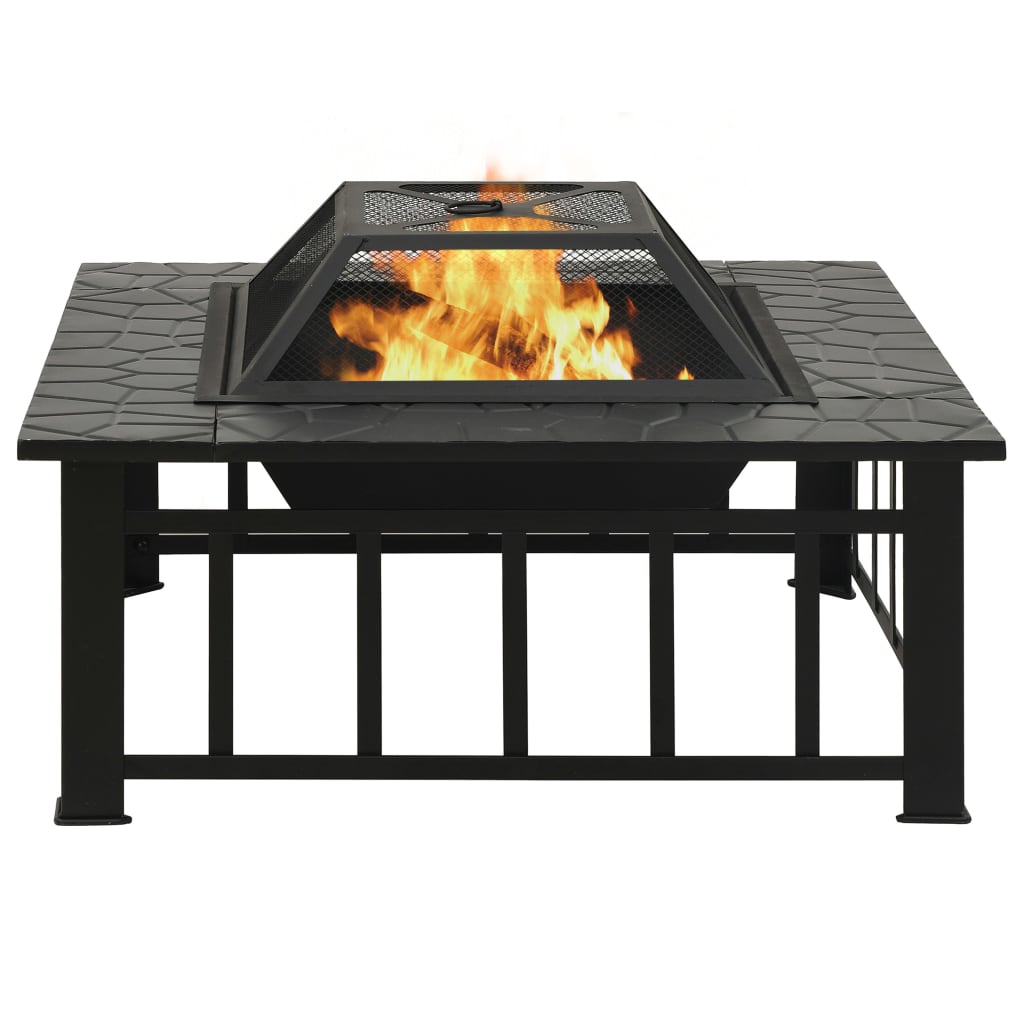 garden-fire-pit-with-poker-31-9-x31-9-x18-5-xxl-steel At Willow and Wine USA!