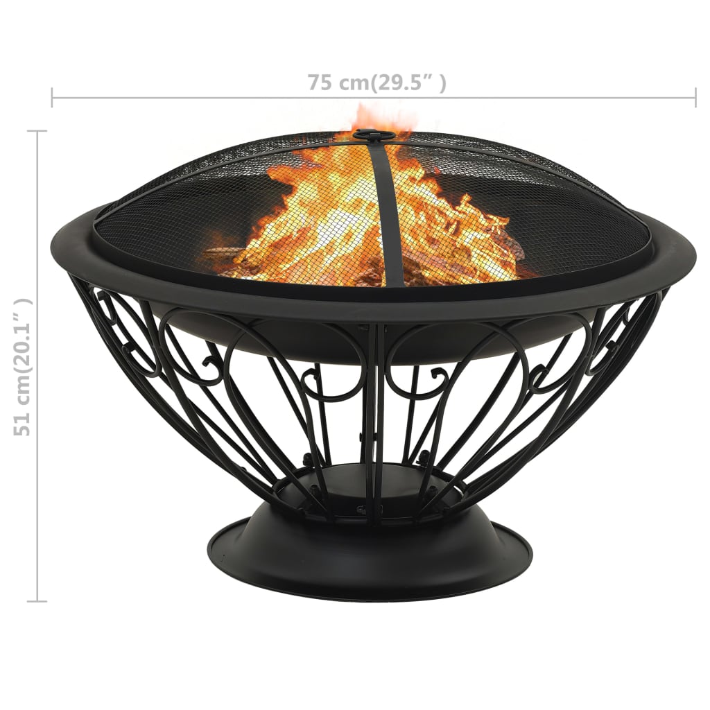 fire-pit-with-poker-29-5-xxl-steel At Willow and Wine USA!