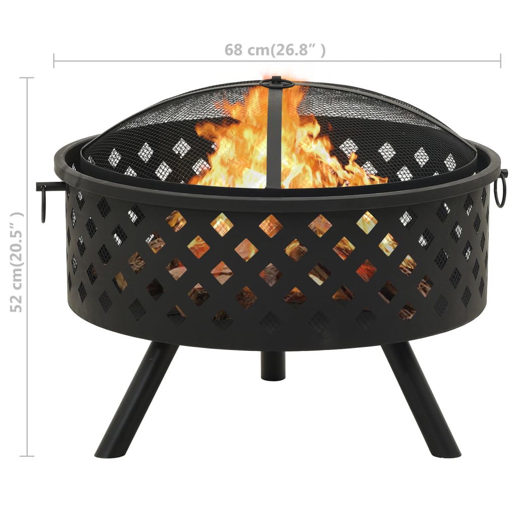 fire-pit-with-poker-26-8-xxl-steel At Willow and Wine USA!