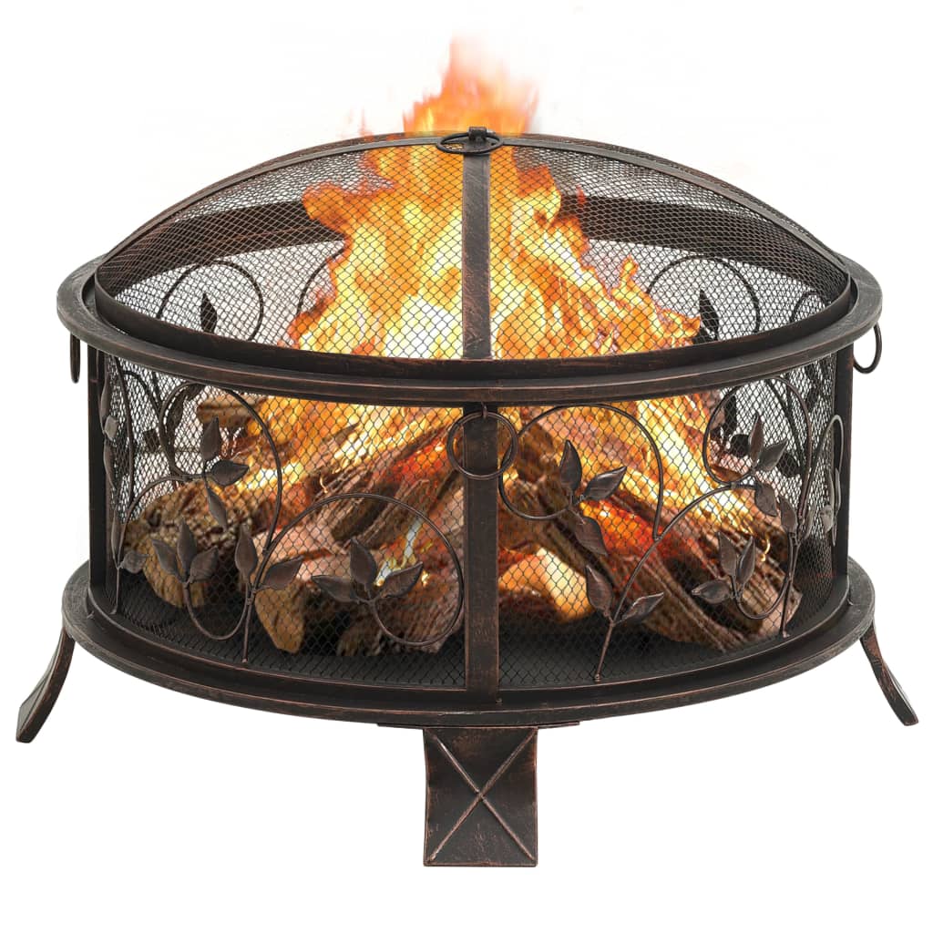 rustic-fire-pit-with-poker-26-6-xxl-steel At Willow and Wine USA!