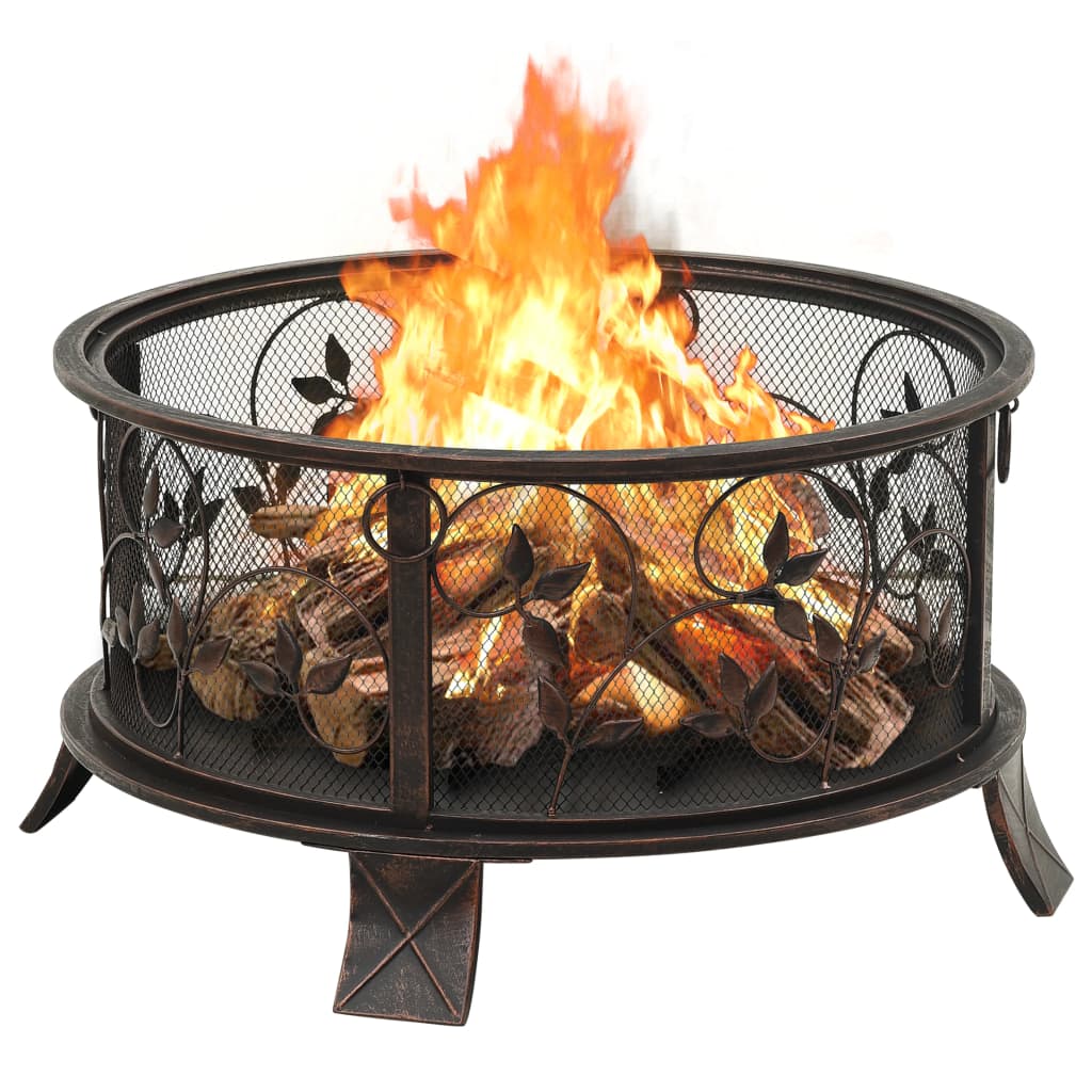 rustic-fire-pit-with-poker-26-6-xxl-steel At Willow and Wine USA!