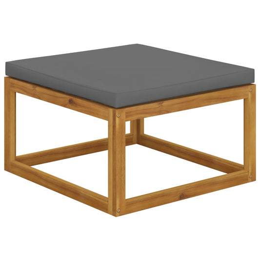 footrest-with-dark-gray-cushion-solid-acacia-wood At Willow and Wine USA!