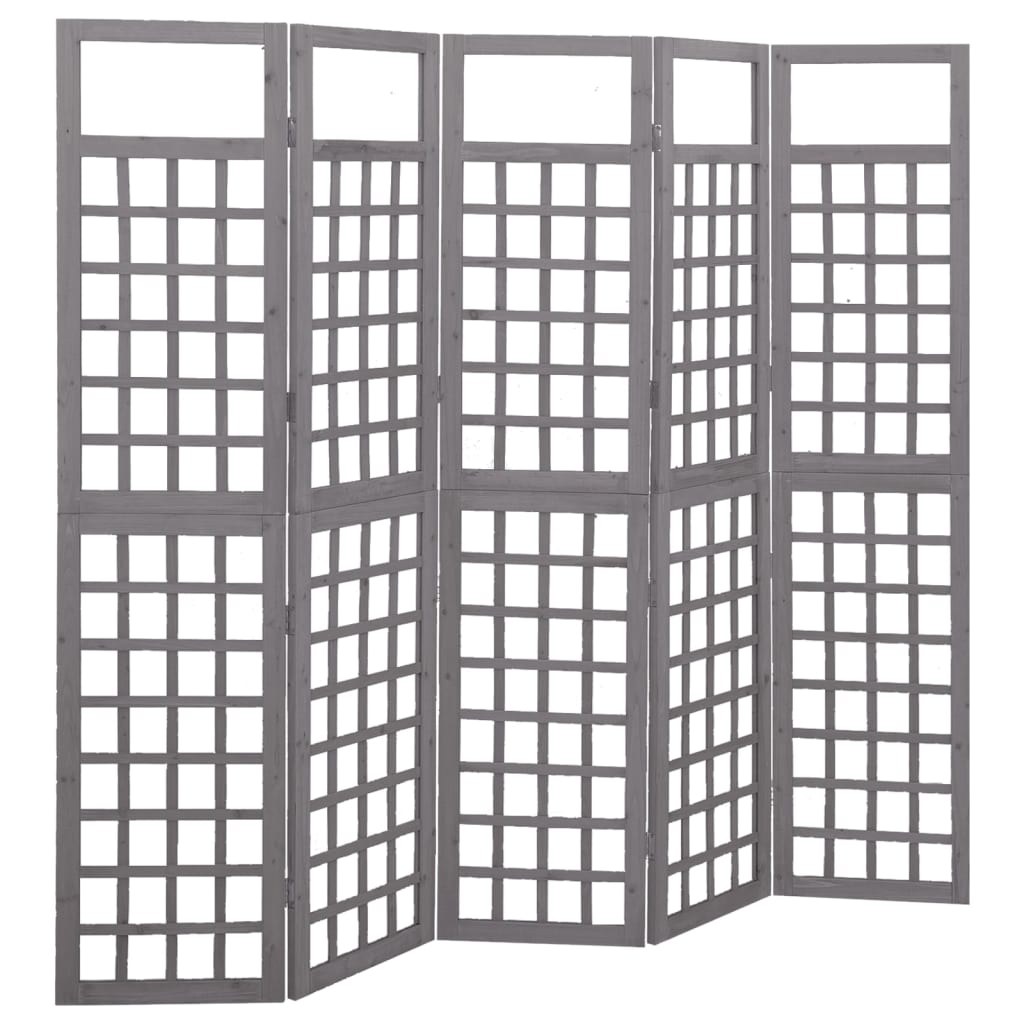 6-panel-room-divider-trellis-solid-fir-wood-black-95-5-x70-9 At Willow and Wine USA!